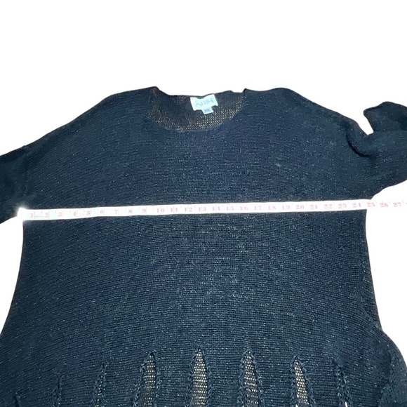 JOSEPH RIBKOFF Acrylic / Cotton Blend Open Knit Hankerchief Hem Tunic Sweater - Picture 6 of 10